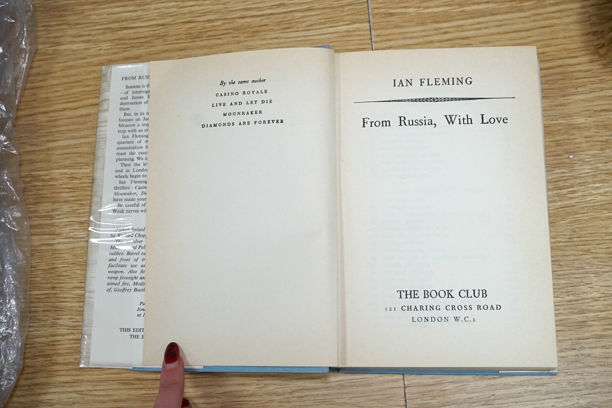 Fleming, Ian - From Russia With Love, Book Club 1st edition, with d.j,; Dr No, sixth ed., with d.j.; The Spy Who Loved Me, 2nd ed.; O.H.M.S.S., 1st ed.; The Man With The Golden Gun, 1st ed. (5) Condition - fair to good